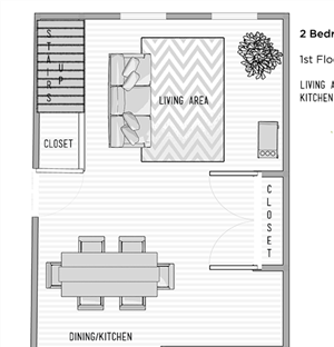 2 Bed 1 Bath