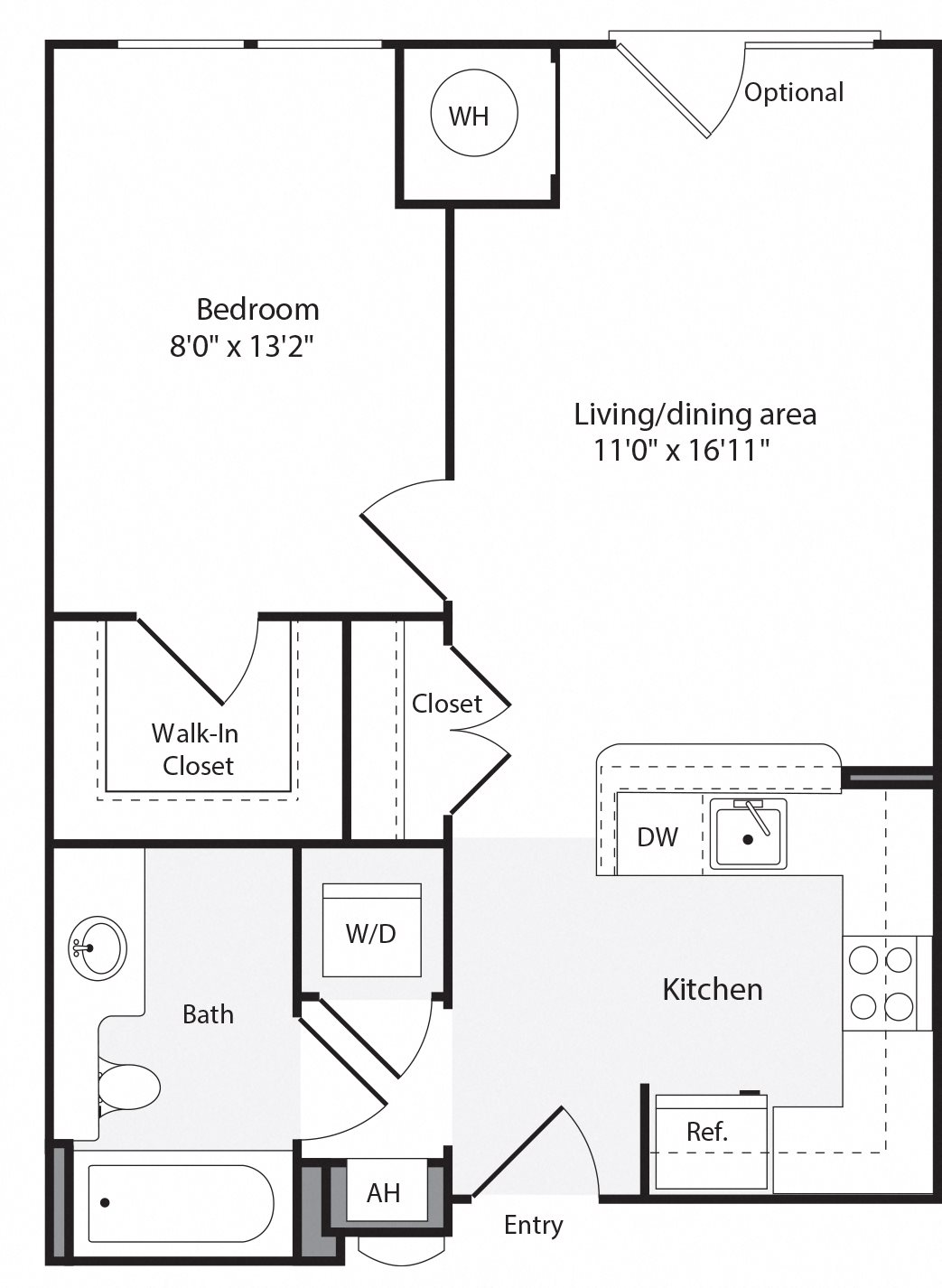 1A Floorplan at The Flats at Wheaton Station Apartments