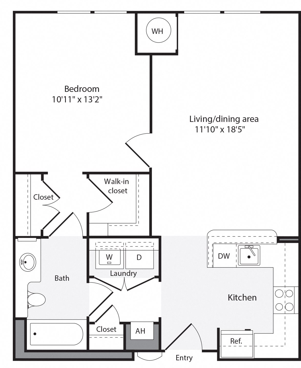 1E Floorplan at The Flats at Wheaton Station Apartments