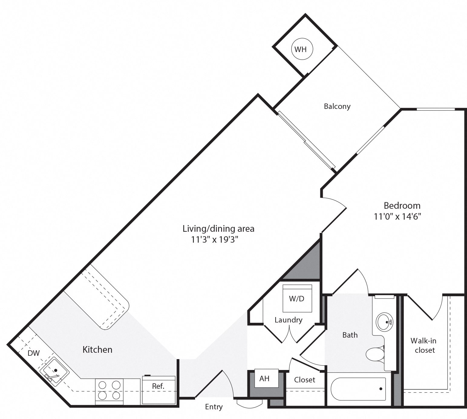1F Floorplan at The Flats at Wheaton Station Apartments