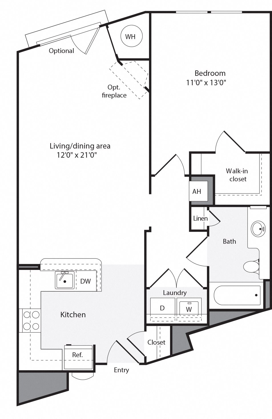 1J Floorplan at The Flats at Wheaton Station Apartments