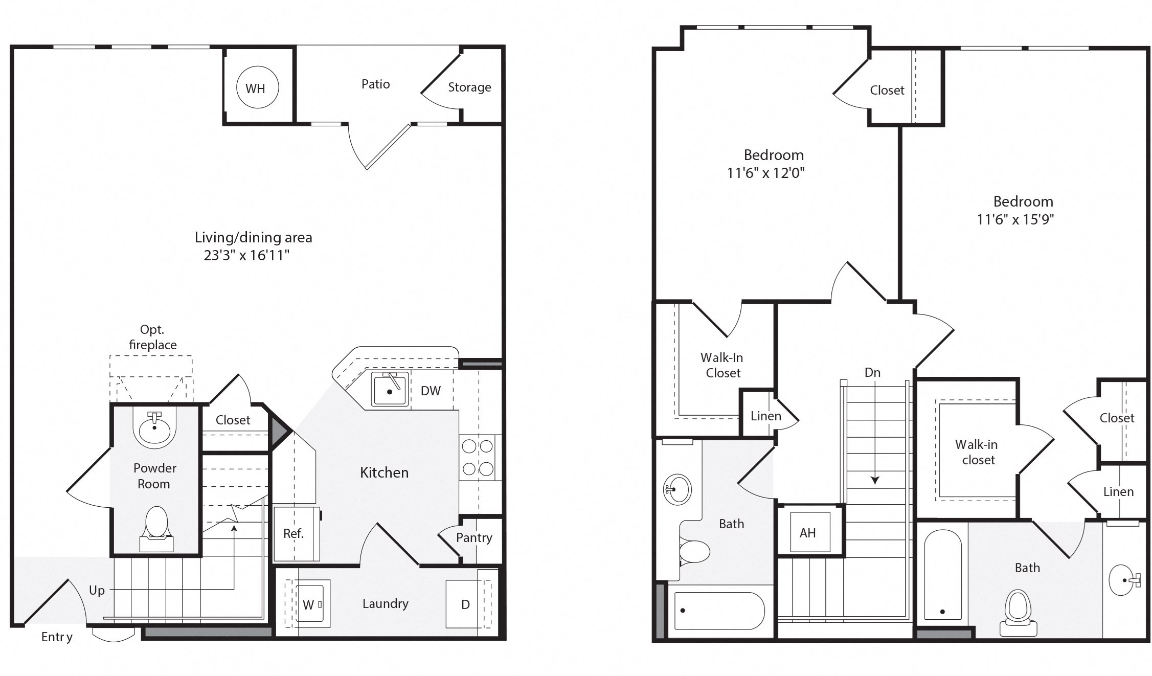 2J Floorplan at The Flats at Wheaton Station Apartments