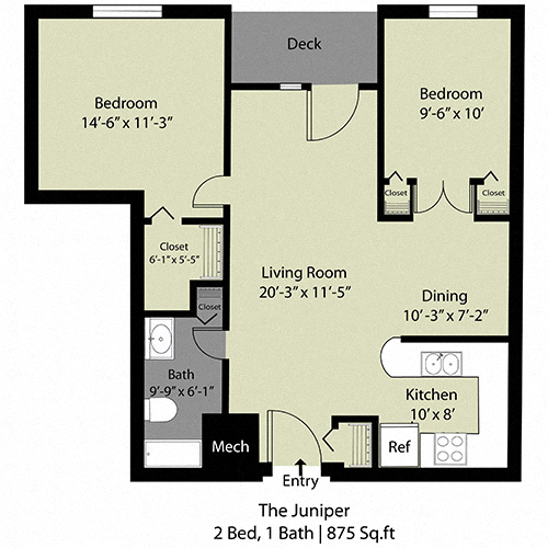 The Juniper - 2 Bed/1 Bath