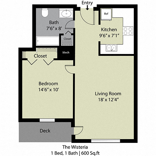 The Wisteria - 1 Bed/1 Bath