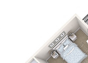 Hayes House - A10 - 1 bedroom and 1 bath - 3D Hayes House - A10 - 1 bedroom and 1 bath - 3D
