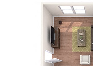 Hayes House - A7a - 1 bedroom and 1 bath - 3D Hayes House - A7a - 1 bedroom and 1 bath - 3D