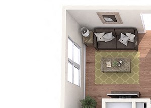 Hayes House - A8a - 1 bedroom and 1 bath - 3D Hayes House - A8a - 1 bedroom and 1 bath - 3D
