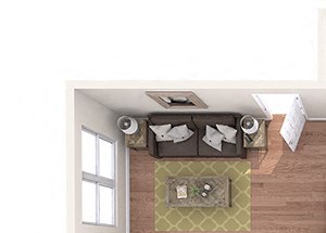 Hayes House - A9 - 1 bedroom and 1 bath - 3D Hayes House - A9 - 1 bedroom and 1 bath - 3D
