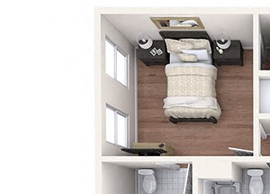 Hayes House - B4 - 2 bedroom and 2 bath - 3D Hayes House - B4 - 2 bedroom and 2 bath - 3D