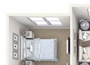 Hayes House - B5a - 2 bedroom and 2 bath - 3D Hayes House - B5a - 2 bedroom and 2 bath - 3D