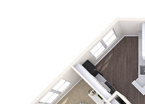 Hayes House - B5b - 2 bedroom and 2 bath - 3D Hayes House - B5b - 2 bedroom and 2 bath - 3D