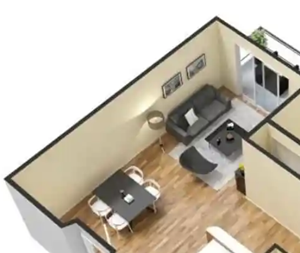 Two Bedroom One Bath C – 2 Bedroom 1 Bath Floor Plan Layout – 730 Square Feet