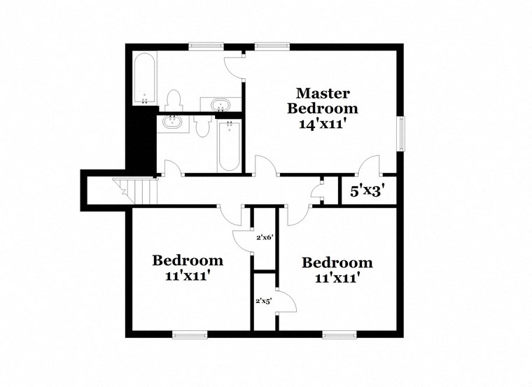 a floor plan of a house with a bedroom and a bathroom