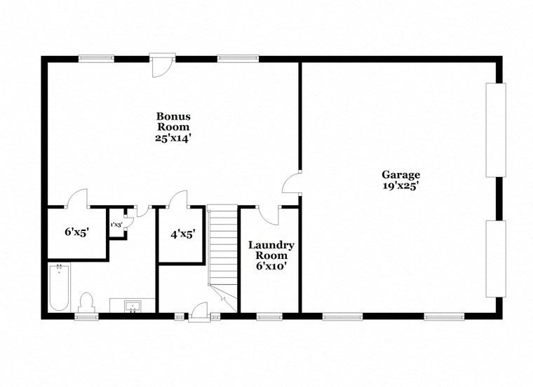 a floor plan of a home with a garage and a bonus room