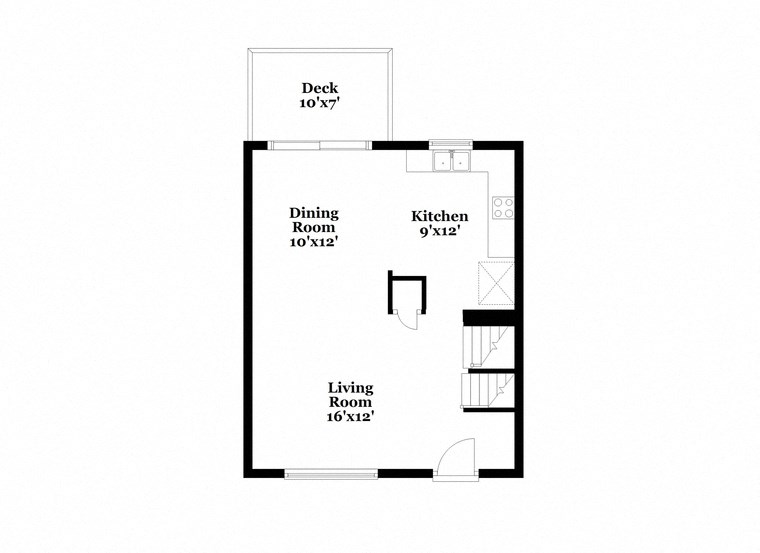 a floor plan of a house with a bedroom and a living room