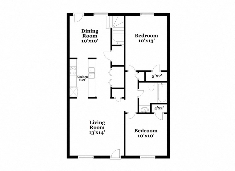 a floor plan of a house with a bedroom and a living room