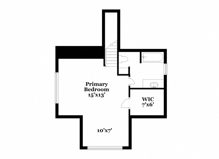 a floor plan of a house with a bedroom and a living room with a balcony