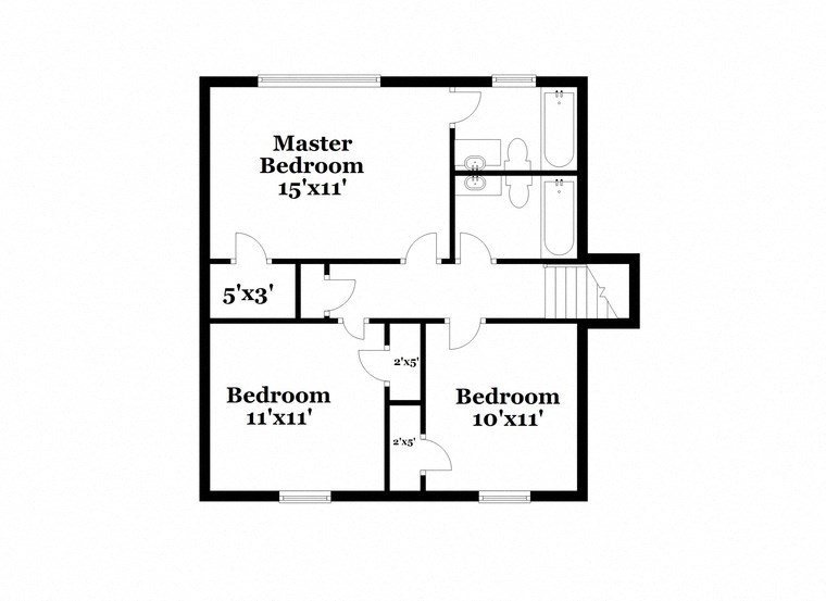 a floor plan of a house with a bedroom and a bathroom