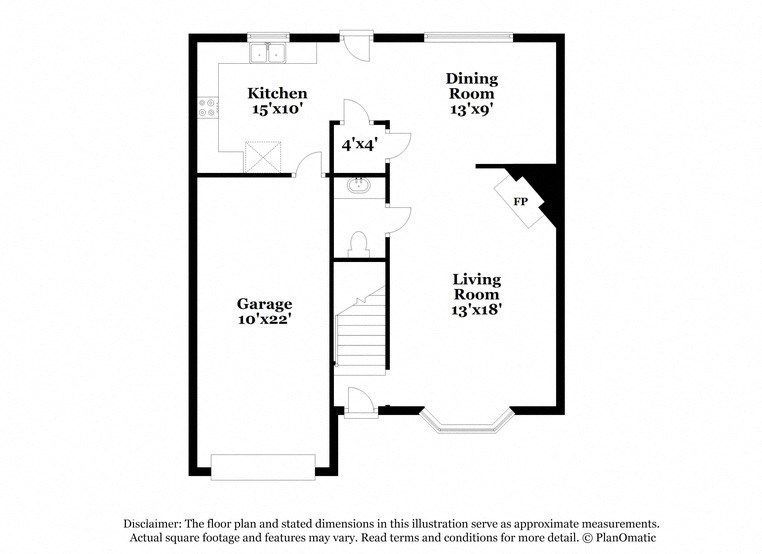 a floor plan of a house with a bedroom and a living room