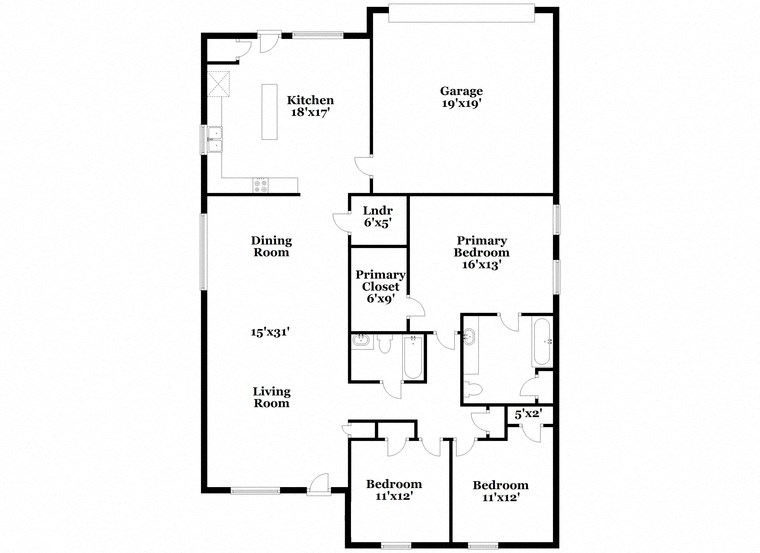 a floor plan of a house with an open floor plan