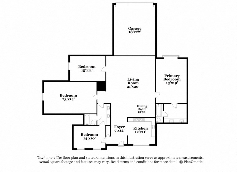 a floor plan of a house with three floors and some bedrooms