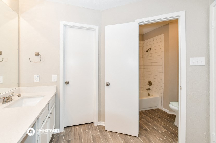 a bathroom with a toilet and a sink and a mirror