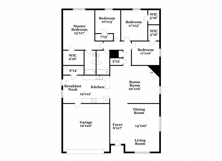 a floor plan of a house with two floors and a garage