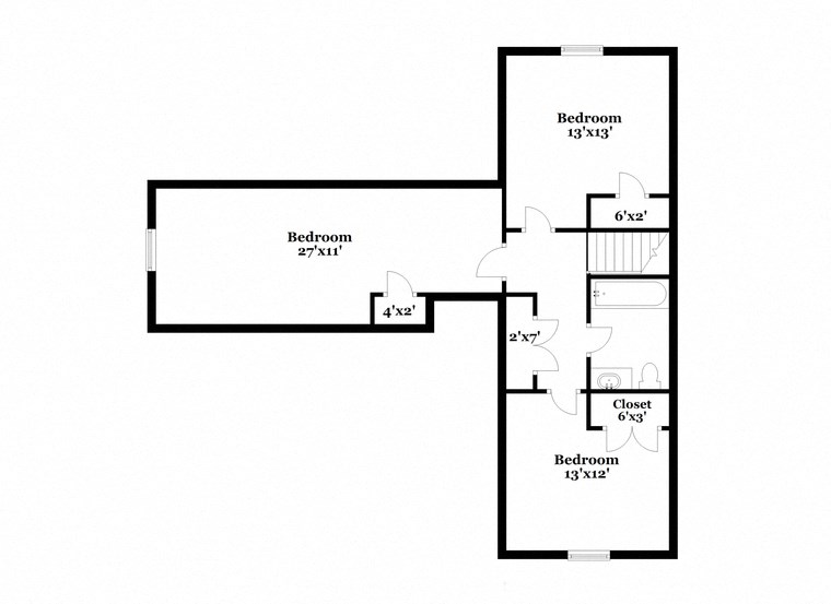 a floor plan of a house with a bedroom and a living room