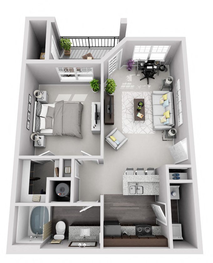 ONE BEDROOM FLOOR PLAN Aventura Crossroads ONE BEDROOM FLOOR PLAN Aventura Crossroads