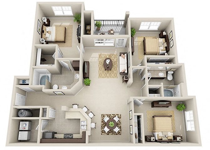 C1 - 3 bedroom 3 bath