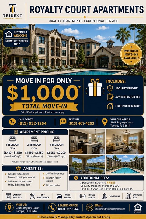 3606 Royalty Court 1-3 Beds Apartment for Rent