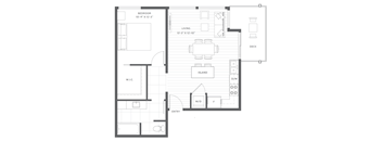 One Bed B3 Floor Plan at Harbor Heights 55+ Community, Washington