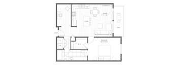 One Bed with Den Floor Plan at Harbor Heights 55+ Community, Washington, 98501