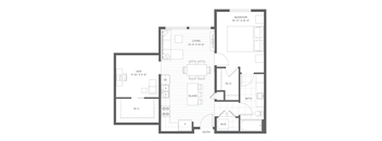 One Bed with Den C2 Floor Planat Harbor Heights 55+ Community, Olympia, WA, 98501