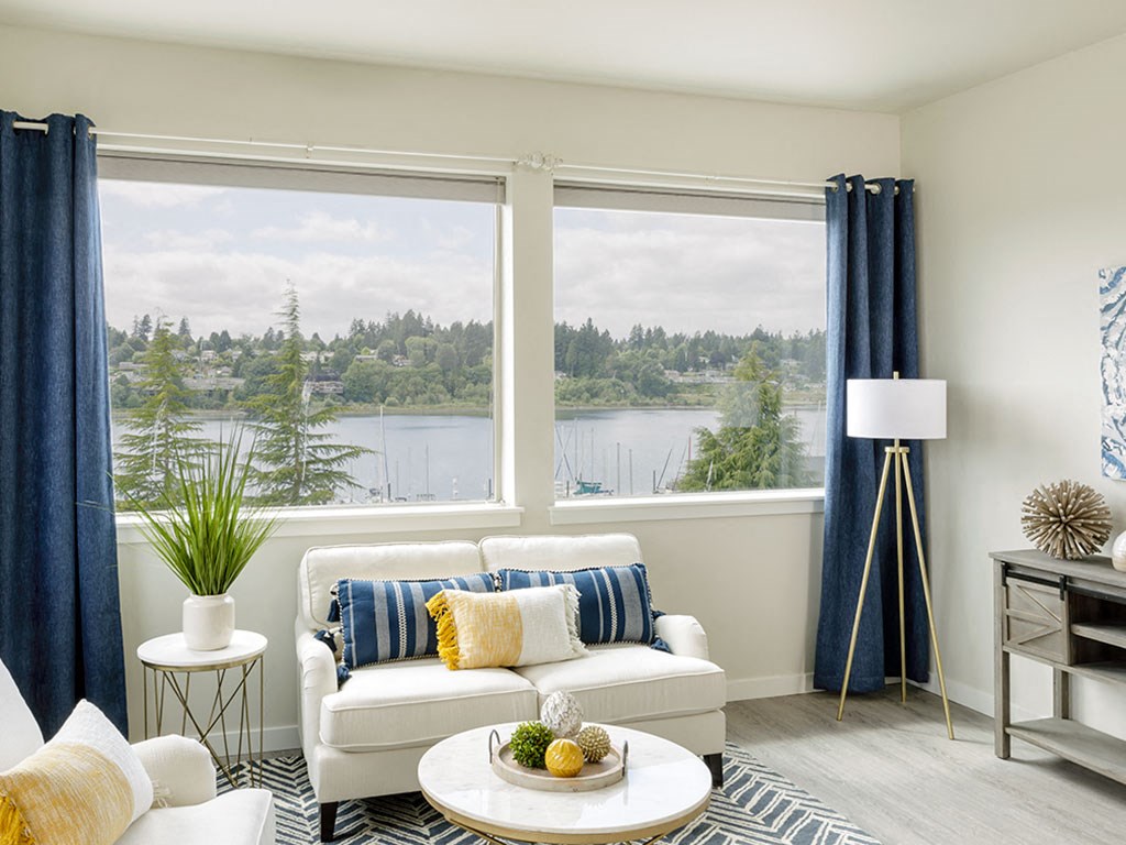Living Room With View at Harbor Heights 55+ Community, Olympia, Washington