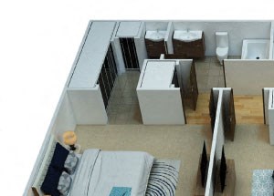 B1 Floorplan at Woodcreek Apartments in Las Vegas NV