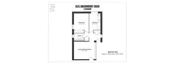 One bedroom, one bathroom