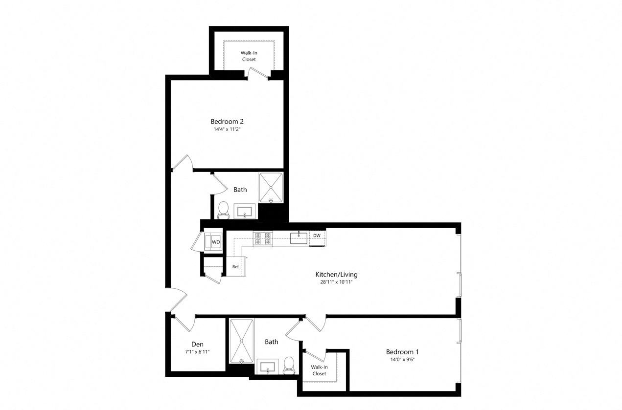 2 Bedroom Den - 2.5 Bath | Bd3