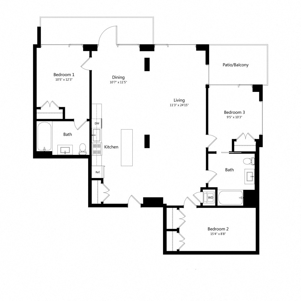 3 Bedroom - 2 Bath | C03