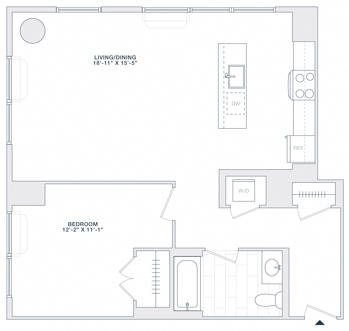 1 BED 1 BATH
