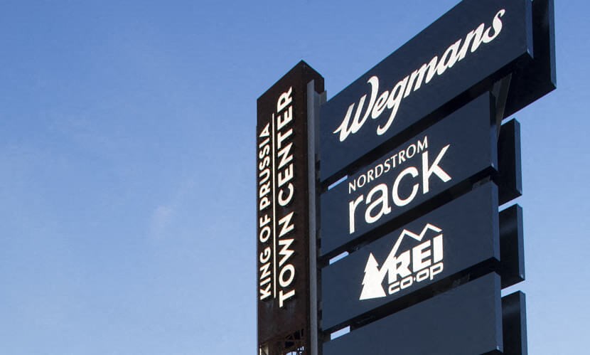 Town Center Signage at Indigo 301 Apartments, King of Prussia, Pennsylvania