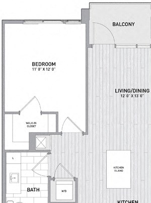 1 BED 1 BATH Floor Plan 1 BED 1 BATH Floor Plan at Indigo 301, King of Prussia, 19406