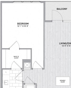 1 BED 1 BATH Floor Plan 1 BED 1 BATH Floor Plan at Indigo 301, Pennsylvania, 19406