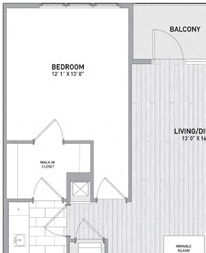 1 BED 1 BATH Floor Plan 1 BED 1 BATH Floor Plan at Indigo 301, King of Prussia