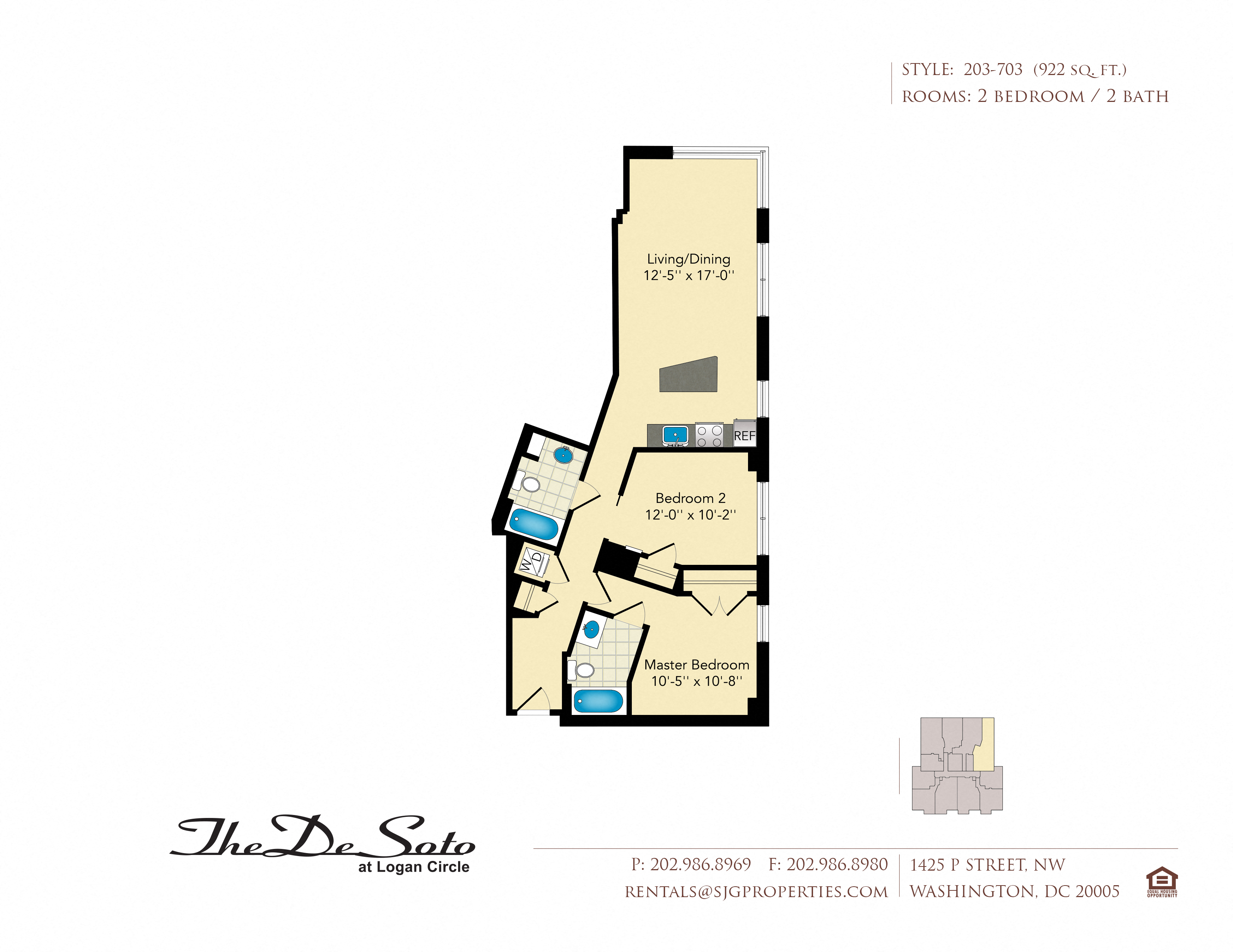The DeSoto 03 Floor Plan at The DeSoto Apartments in Washington, DC 20005