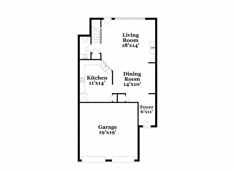 a floor plan of a house with a bedroom and a living room