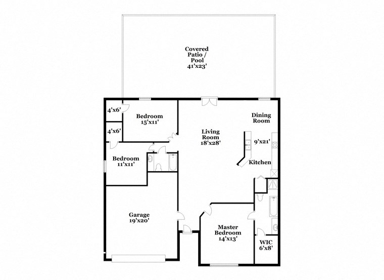 a floor plan of a house with two floors and a garage