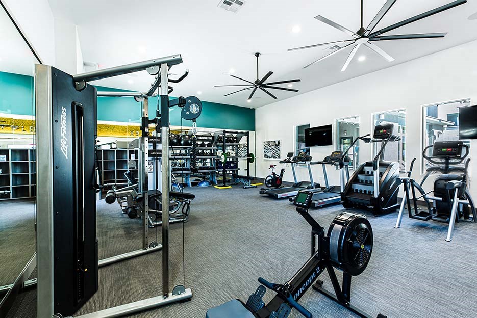 Fitness Center with strength and cardio equipment 