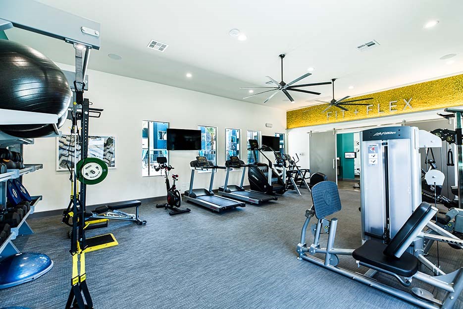 Fitness Center with strength and cardio equipment 