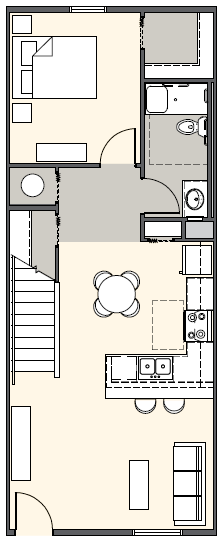 Two Bedroom Two Bathroom 1105 Sq Ft